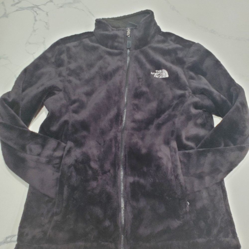 North Face black super soft fleece jacket. Size large
